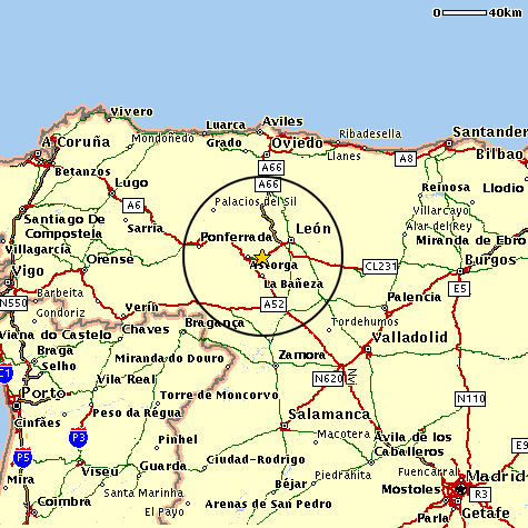 Veguellina en el mapa - General